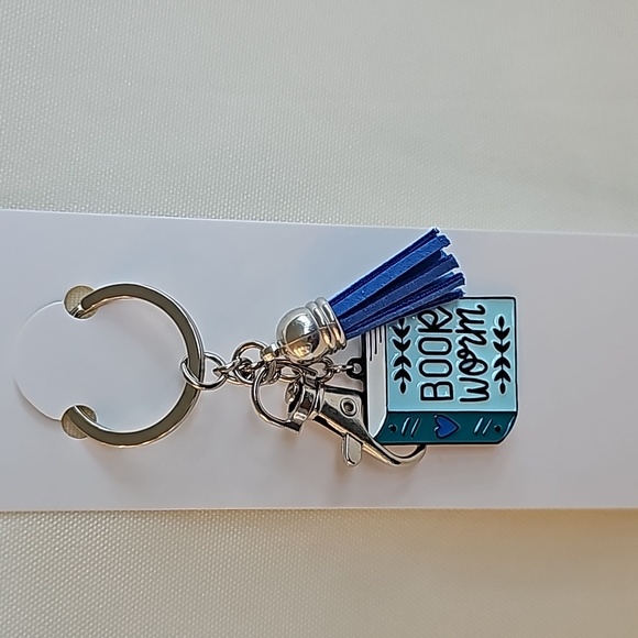 NEW! "Bookworm" w/ Tassel Keychain/Purse 🎒👜 Charm ~ Book Lover Reader Gift 📖 - Picture 5 of 5